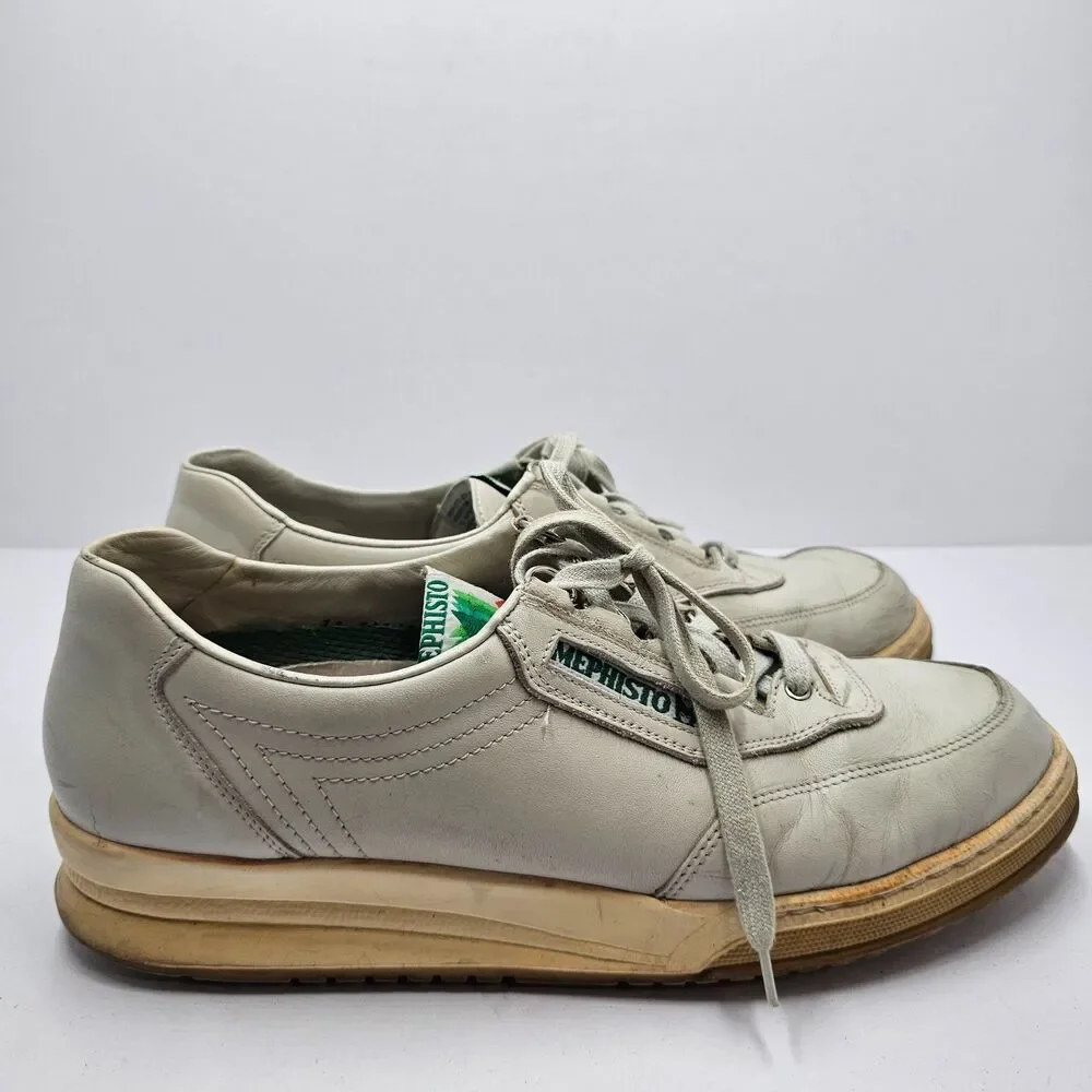 Mephisto Match Leather Oxford Walking Shoes Womens 11 Ivory Bone Trainer Sneaker
